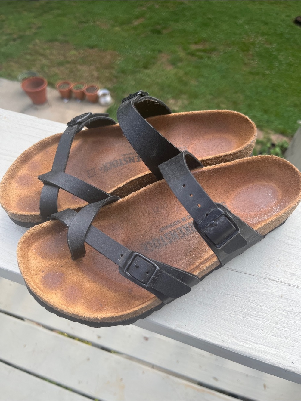 Birkenstock Mayari Black Cross-Strap Sandals Size 6 EU 37